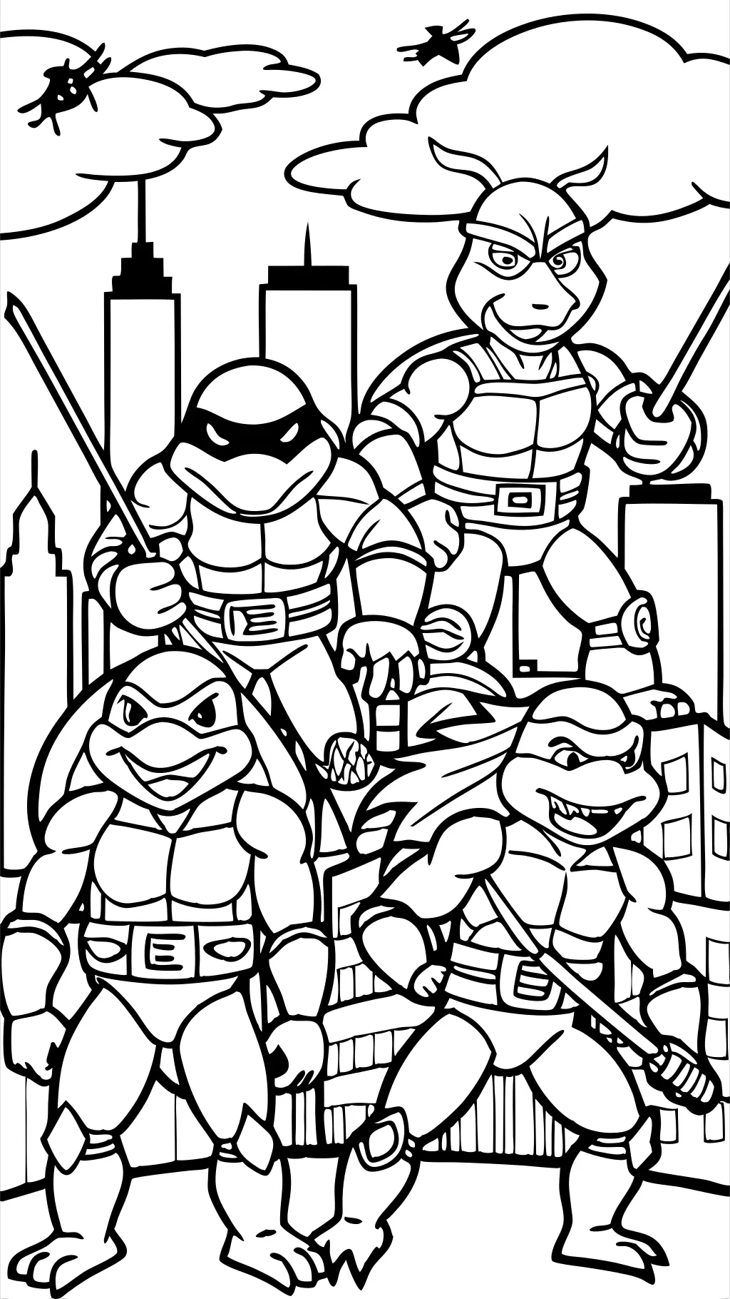 TMNT Páginas para colorear